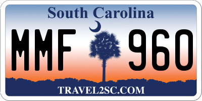 SC license plate MMF960