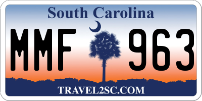SC license plate MMF963