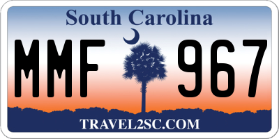 SC license plate MMF967
