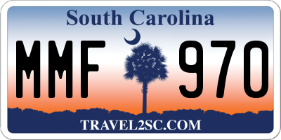 SC license plate MMF970