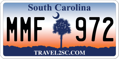 SC license plate MMF972
