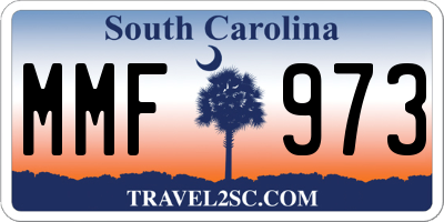SC license plate MMF973