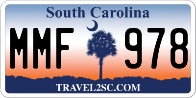 SC license plate MMF978