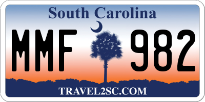 SC license plate MMF982