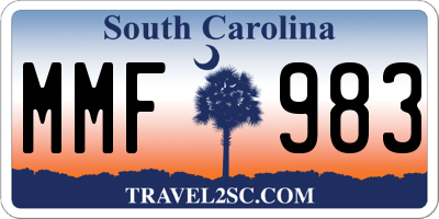 SC license plate MMF983