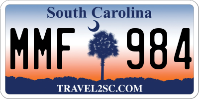 SC license plate MMF984