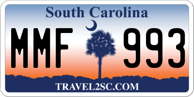 SC license plate MMF993