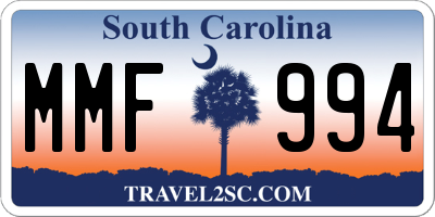 SC license plate MMF994