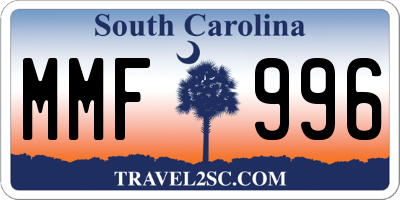 SC license plate MMF996