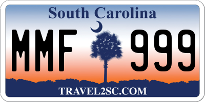 SC license plate MMF999