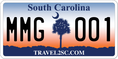 SC license plate MMG001