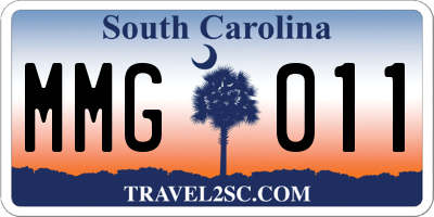 SC license plate MMG011