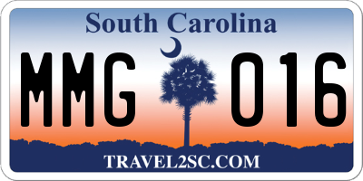 SC license plate MMG016