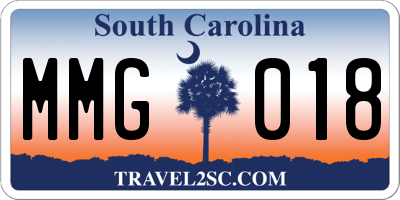 SC license plate MMG018