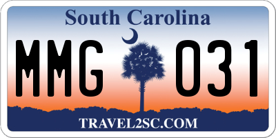 SC license plate MMG031