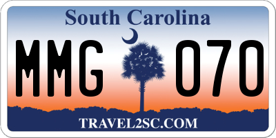 SC license plate MMG070
