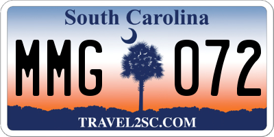 SC license plate MMG072