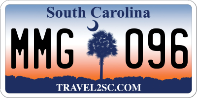 SC license plate MMG096
