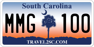 SC license plate MMG100