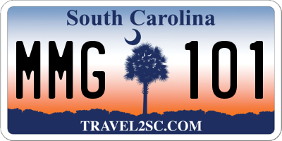 SC license plate MMG101