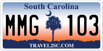 SC license plate MMG103