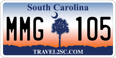 SC license plate MMG105