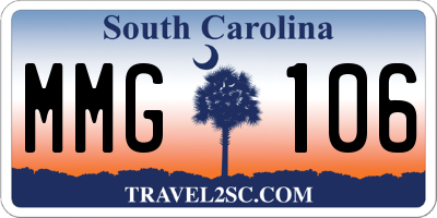 SC license plate MMG106