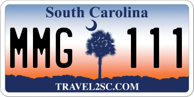 SC license plate MMG111