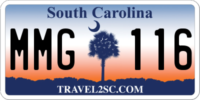 SC license plate MMG116