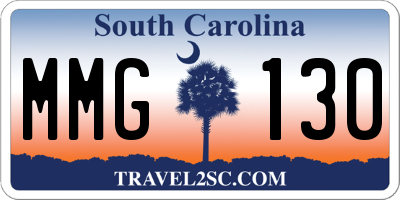 SC license plate MMG130