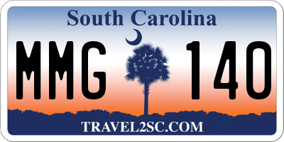 SC license plate MMG140