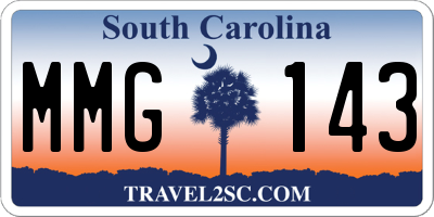 SC license plate MMG143