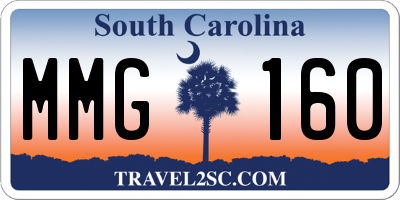 SC license plate MMG160