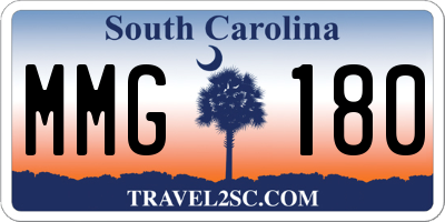 SC license plate MMG180