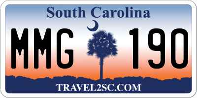 SC license plate MMG190