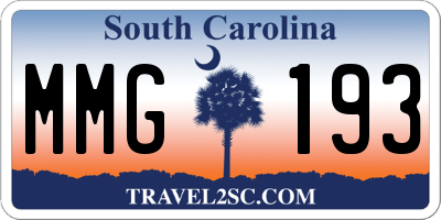 SC license plate MMG193