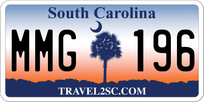 SC license plate MMG196