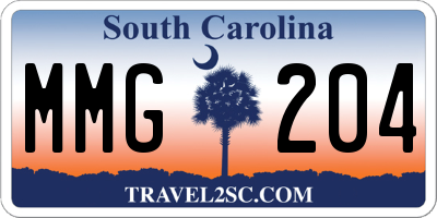 SC license plate MMG204