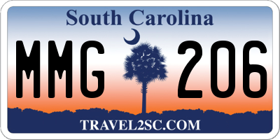 SC license plate MMG206
