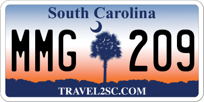 SC license plate MMG209