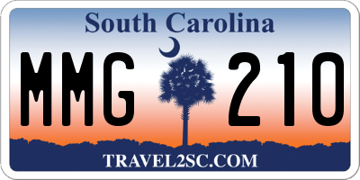 SC license plate MMG210