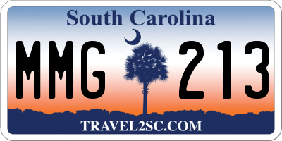 SC license plate MMG213
