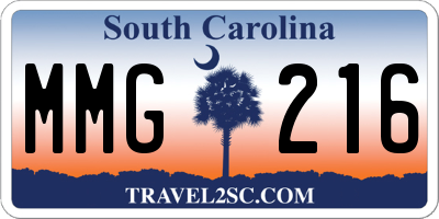 SC license plate MMG216