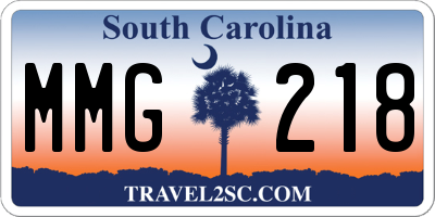 SC license plate MMG218