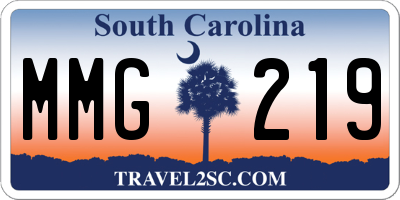 SC license plate MMG219