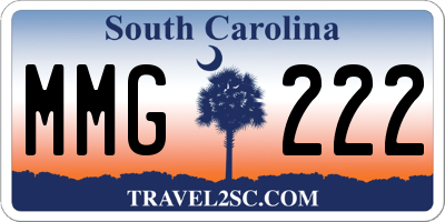 SC license plate MMG222