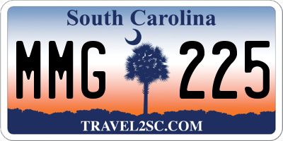 SC license plate MMG225