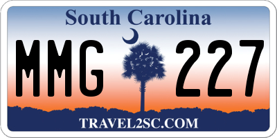 SC license plate MMG227
