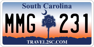 SC license plate MMG231