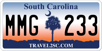 SC license plate MMG233